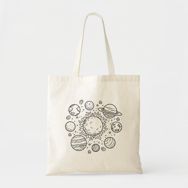 Solar System Planets Outer Space Galaxy Universe Tote Bag (Front)