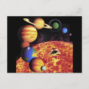Solar System Planets Postcard