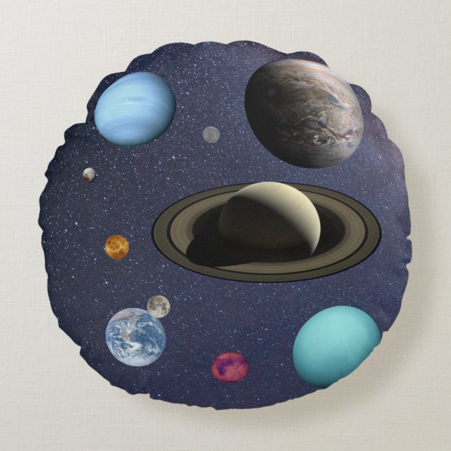 Solar system planets round cushion (Front)
