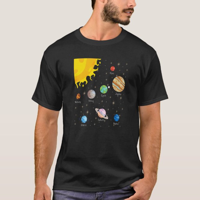 Solar System Planets Science Space Astrology Unive T-Shirt (Front)