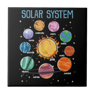 Solar System Planets Science Space Boys Girls STEM Ceramic Tile