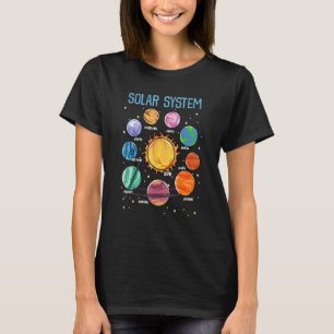 Solar System Planets Science Space Boys Girls Stem T-Shirt