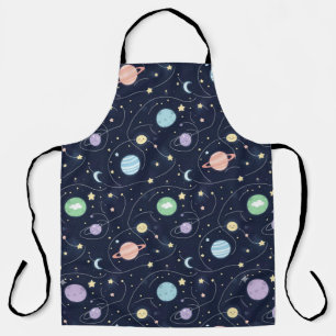 Solar System Planets Seamless Pattern Apron
