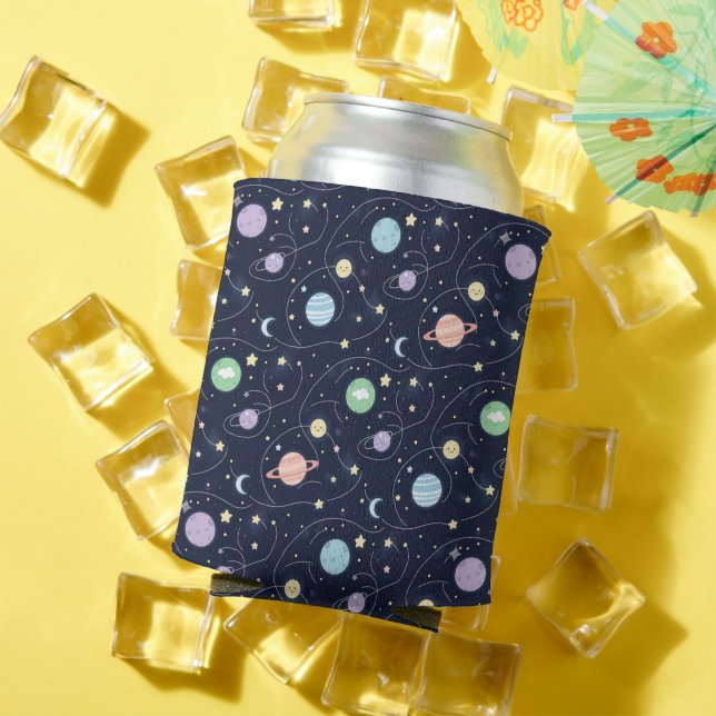 Solar System Planets Seamless Pattern Can Cooler (In Situ Summer)