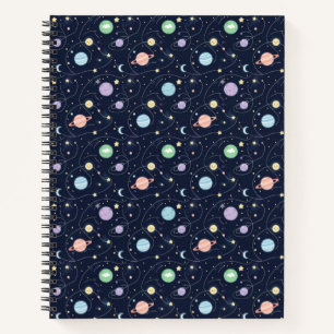 Solar System Planets Seamless Pattern Notebook