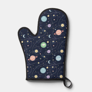 Solar System Planets Seamless Pattern Oven Mitt