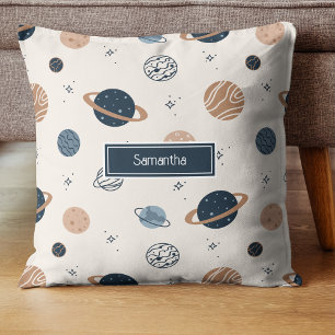 Solar System Planets Sketch Pattern Cushion