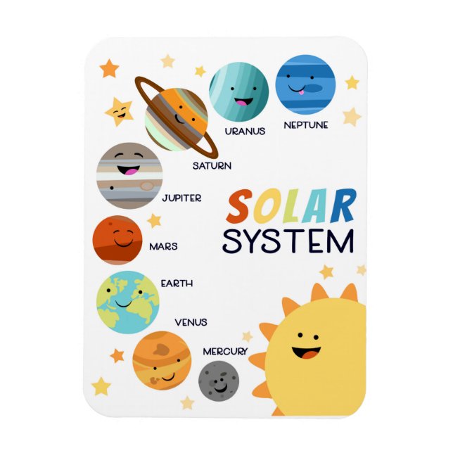 Solar System Planets Space Educational Homeschool Magnet (Vertical)