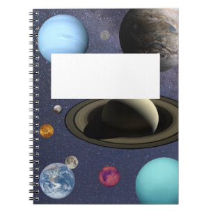 Solar system planets Spiral Photo Notebook