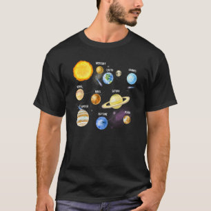 Solar System Realistic Space Planets Educational B T-Shirt