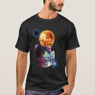 Solar System Space Galaxy Astronaut Universe Plane T-Shirt