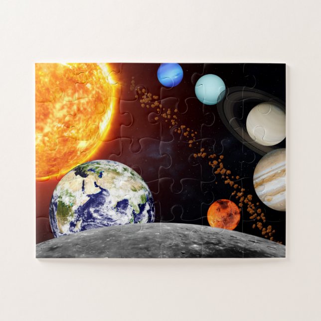 Solar System, Space Nursery, Educational  puzzle (Horizontal)