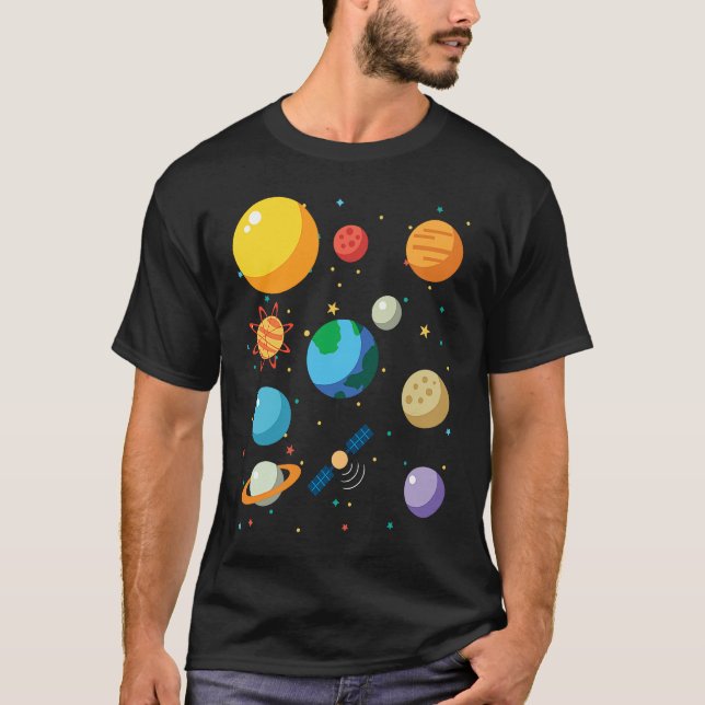 Solar System  Space Researcher Camp T-Shirt (Front)