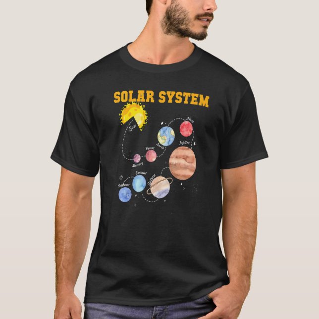 Solar System Sun Planet Science Astronomy Space Ma T-Shirt (Front)