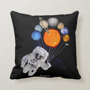 Solar System Sun Planets Astronaut Milky Way Cushion