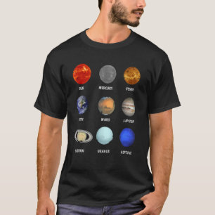Solar. System T Shirt - Realistic. Space Planets_1