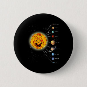 Solar System T Shirt Sun 6 Cm Round Badge