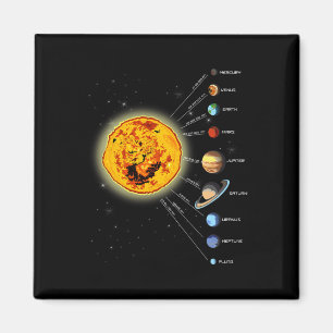 Solar System T Shirt Sun Magnet
