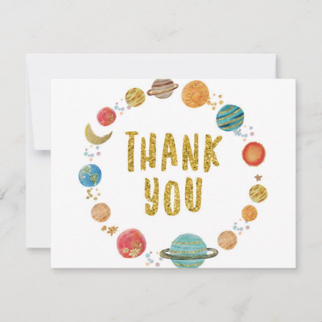 Solar System thank you tag Card (Front)