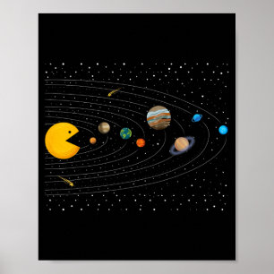 Solar System Video Game Funny Graphic s Planet Poster