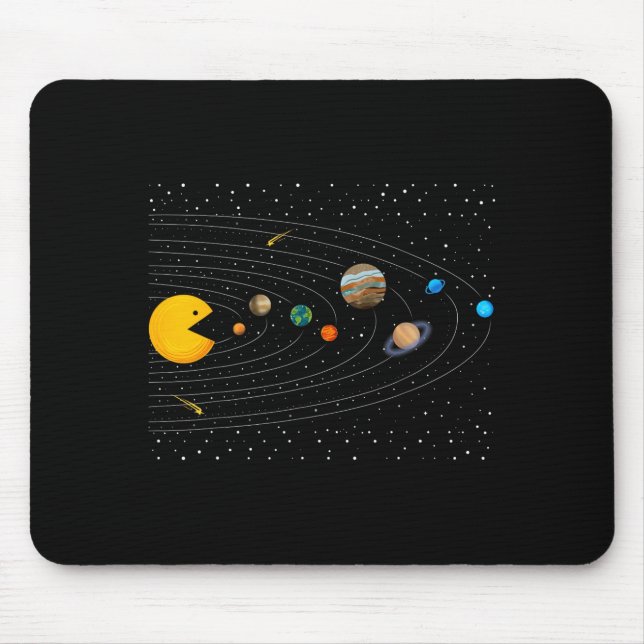Solar System Video Game Funny Graphic Tees Planet  Mouse Pad (Front)