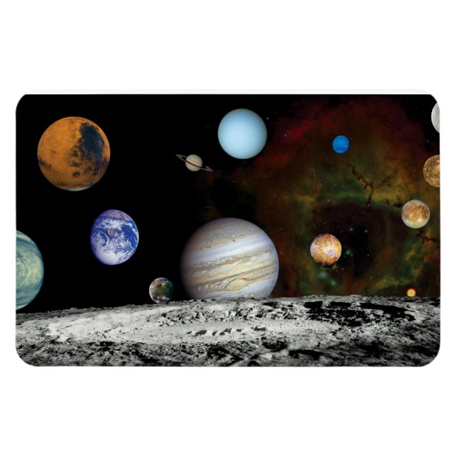 Solar System Voyager Images Montage Space Photos Magnet (Horizontal)
