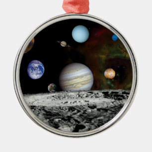 Solar System Voyager Images Montage Space Photos Metal Ornament
