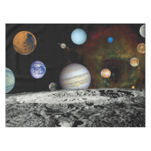 Solar System Voyager Images Montage Space Photos Tablecloth