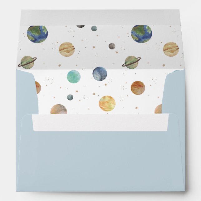 Solar System Watercolor Envelope (Back (Bottom))
