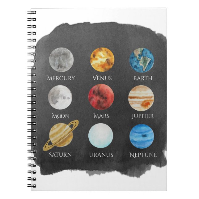 Solar System Watercolor Notebook (Front)