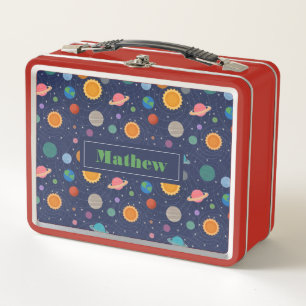 Solar System with Sun and Planets Personalised Met Metal Lunch Box