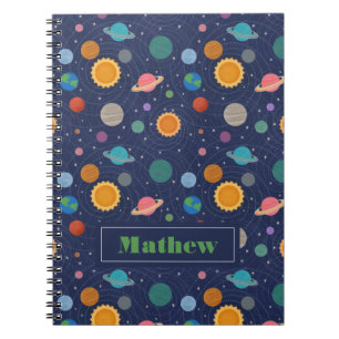 Solar System with Sun and Planets Personalised Notebook