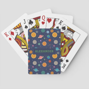 Solar System with Sun and Planets Personalised Playing Cards