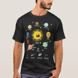 Solar System with Sun, Planets, Comets and Earth T-Shirt