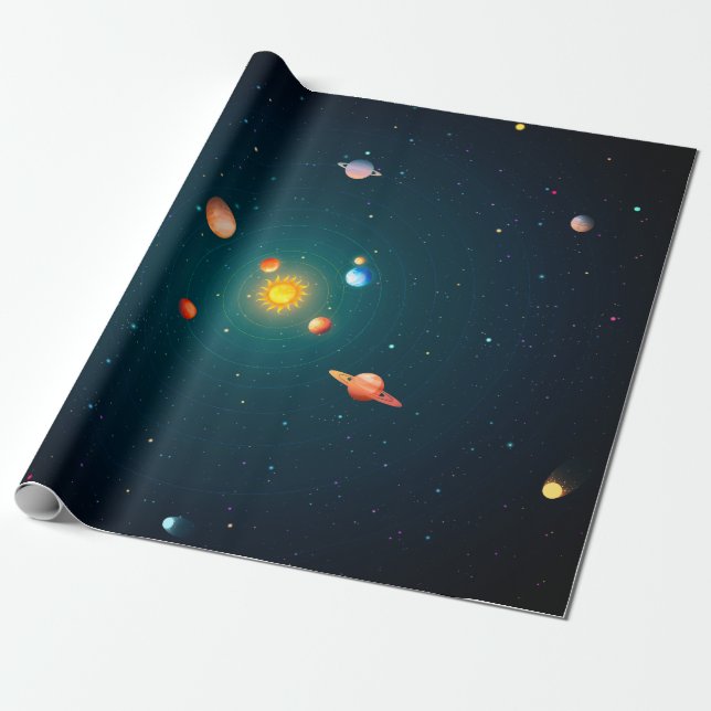 Solar System Wrapping Paper (Unrolled)