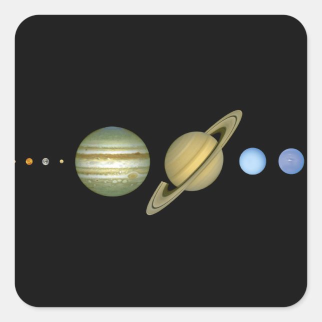 Solar Sytem ~ Long View Square Sticker (Front)