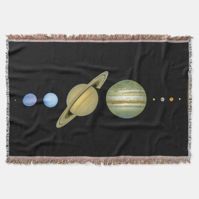 Solar Sytem ~ Long View Throw Blanket (Front)