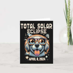 Solar Total Eclipse Dog Wearing Solar Eclipse Gles Card