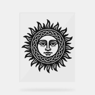 Solar Visage Sigil – Black Sun Emblem Acrylic Sign