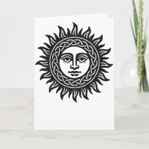Solar Visage Sigil – Black Sun Emblem Card