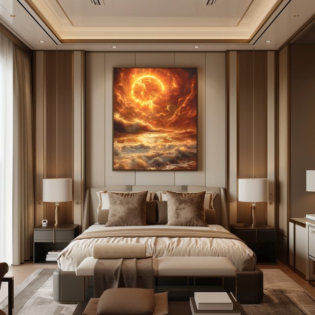 Solar Vortex Over Elemental Sky Surreal Landscape  Poster (Creator Uploaded)
