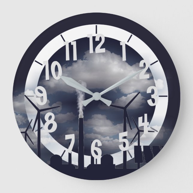 Solar Wind Power Large Clock (Front)