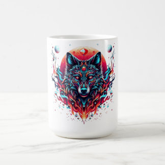 Solar Wolf Totem – Fire & Moonlight Fusion Coffee Mug
