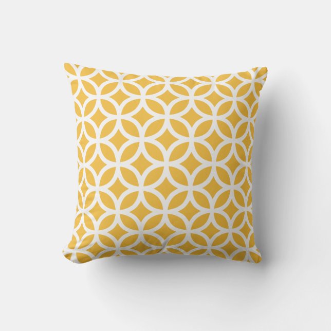 Solar Yellow Geometric Pattern Pillow (Front)