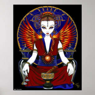 "Solara" Sun Goddess Fire Angel Poster