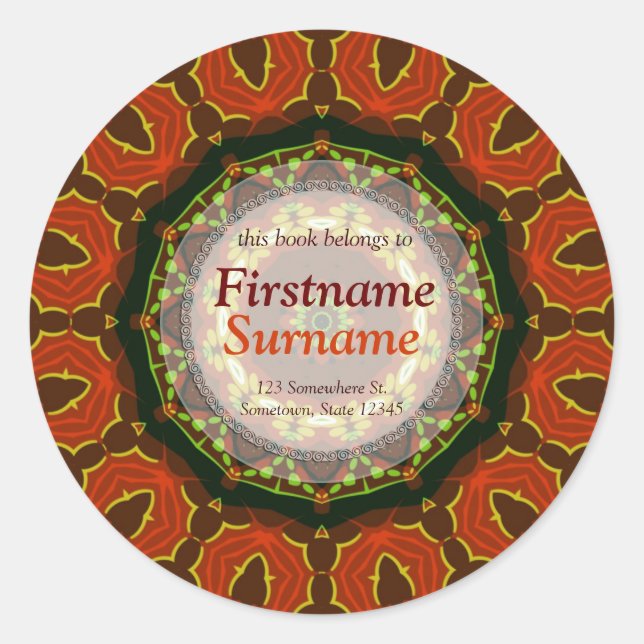 SolarFire Geo Art Bookplate Label Sticker (Front)