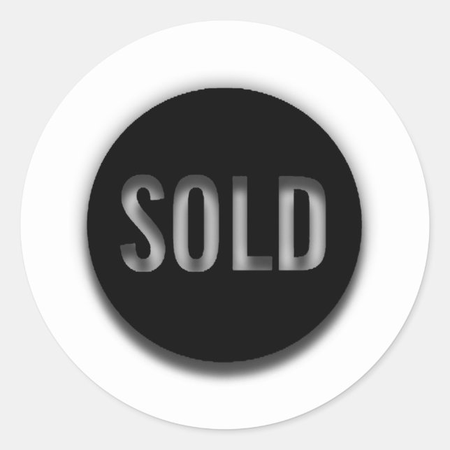Sold Black White Tester Sample Container Home Classic Round Sticker (Front)