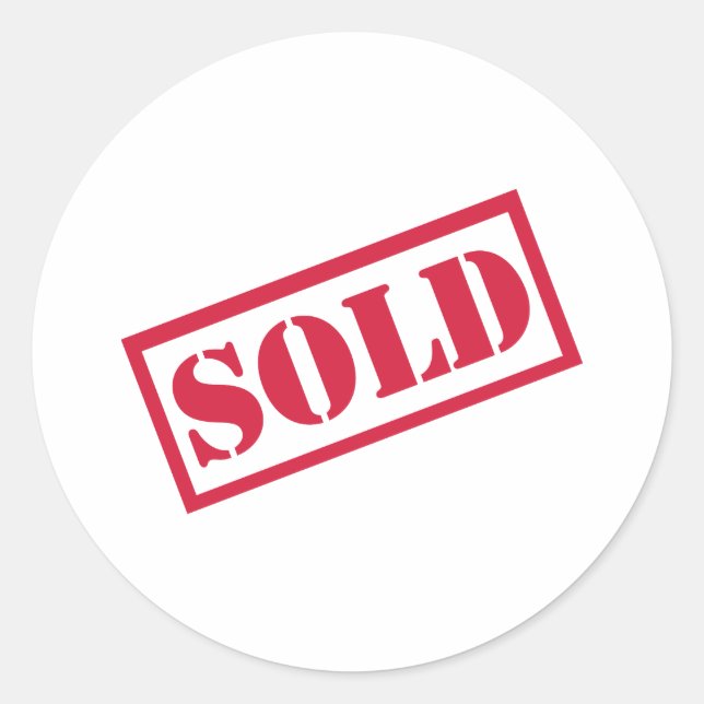 Sold Classic Round Sticker (Front)