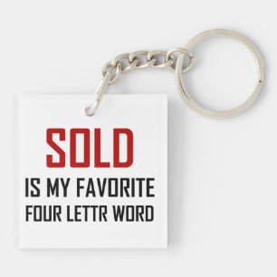 Sold Favourite Four Letter Word Funny Key Ring