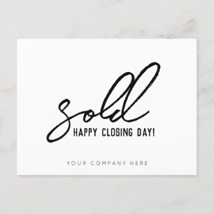 Sold Happy Closing Day Real Estate Postcard